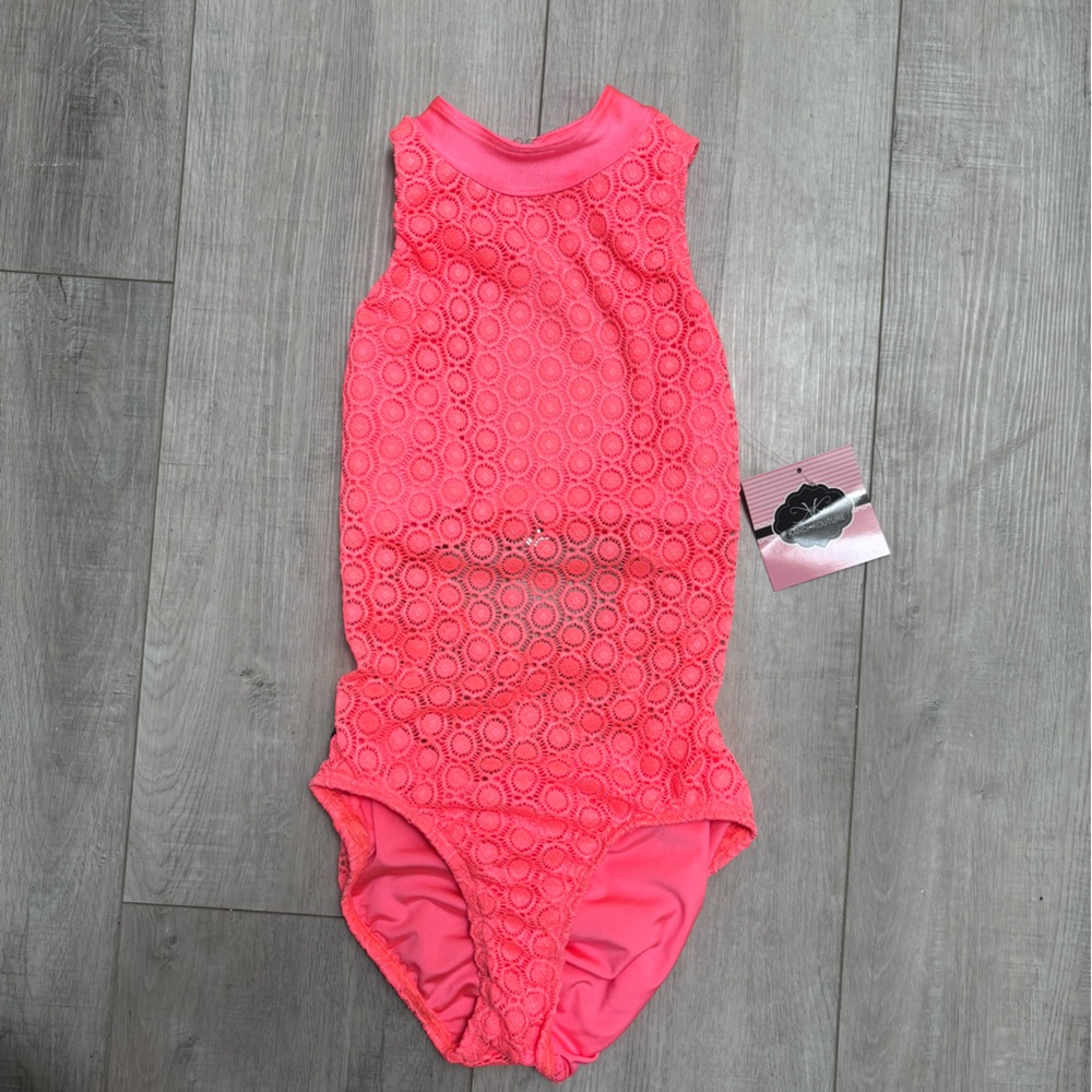 Kandi Kouture coral pink leotard in size TS (3/5)
